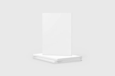 Mockup Dergisi kapağı, Kitap, Kitapçık, Broşür beyaz arka planda izole. 3 boyutlu görüntüleme. Model