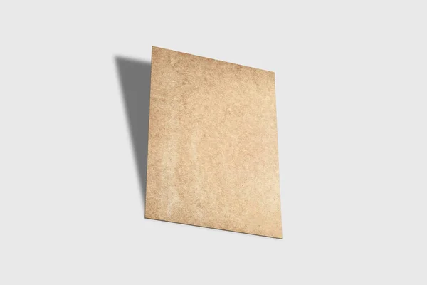 Kézműves Papír Poszter Elszigetelt Fehér Háttérrel Renderelés Készítmény — Stock Fotó