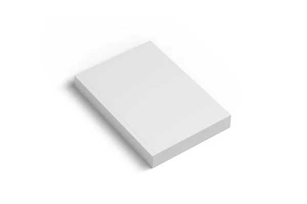 Livro Softcover Branco Modelo Revista Isolado Fundo Branco Renderização Mock — Fotografia de Stock