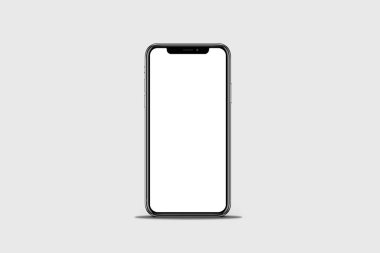 Mobil akıllı telefon beyaz arkaplanda izole edildi. 3 boyutlu görüntüleme. Model