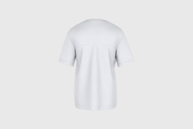 Beyaz Büyük beden tişörtler ön ve arka tarafta beyaz arka planda izole edilmiş. 3 boyutlu görüntüleme. Model