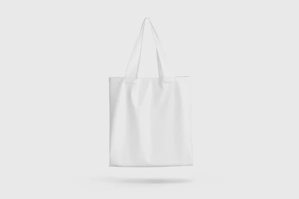 Canvas Tote Bag Izolowany Białym Tle Renderowanie Makieta — Zdjęcie stockowe
