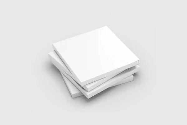 Pusty Katalog Kwadratowy Izolowany Białym Tle Renderowanie Makieta — Zdjęcie stockowe