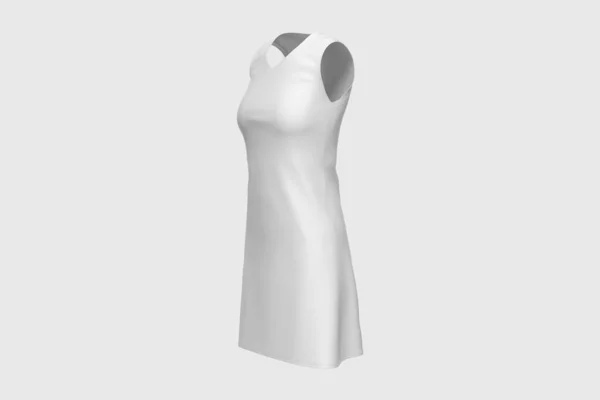 Neck Netball Dress Mockup Ізольовані Білому Тлі Візуалізація Макетні — стокове фото