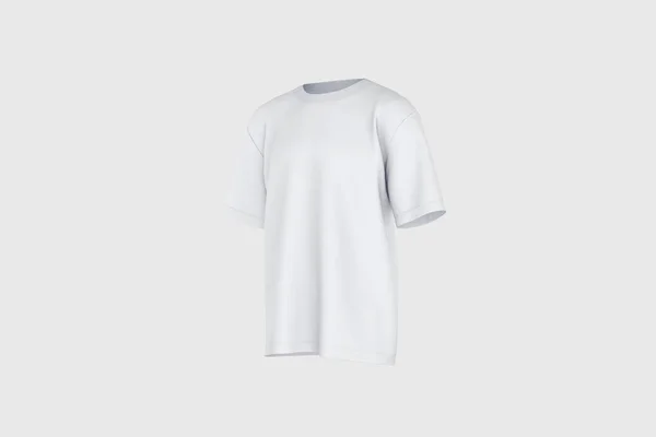 Bílá Oversize Trička Boční Pohled Maketa Přední Zadní Izolované Bílém — Stock fotografie