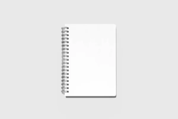Cuaderno Maqueta Bloc Notas Con Cubierta Blanco Propagación Para Diseño —  Fotos de Stock