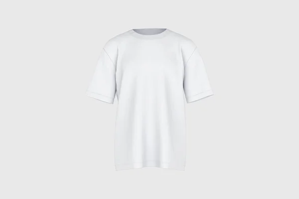 Branco Oversize Camisetas Vista Frontal Mockup Frente Verso Isolado Fundo — Fotografia de Stock