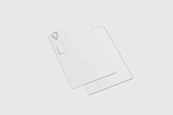 Weiße Einladungskarten Attrappe Isoliert Auf Weißem Hintergrund Rendering Attrappe — Stockfoto