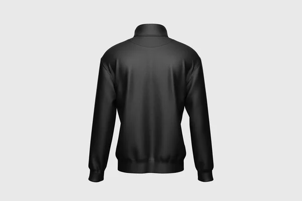 Black Quarter Zip Sweatshirt Men Casual Clothing Isolated White Background — стоковое фото