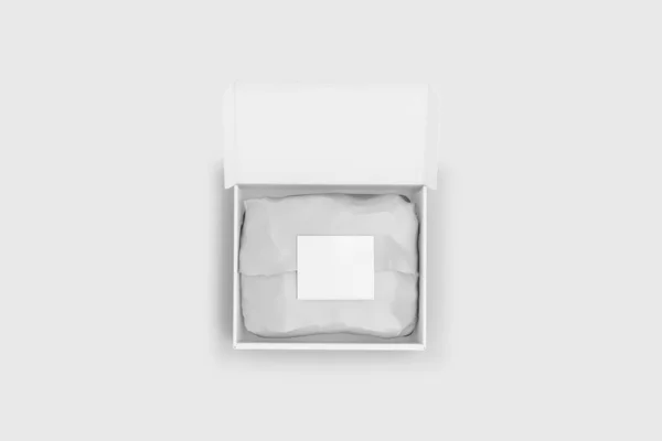 Hvid Emballage Boks Isoleret Hvid Baggrund Gengivelse Mock - Stock-foto