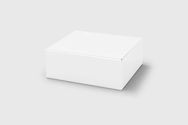 Witte Kartonnen Doos Mock Geïsoleerd Witte Achtergrond Met Clipping Pad — Stockfoto