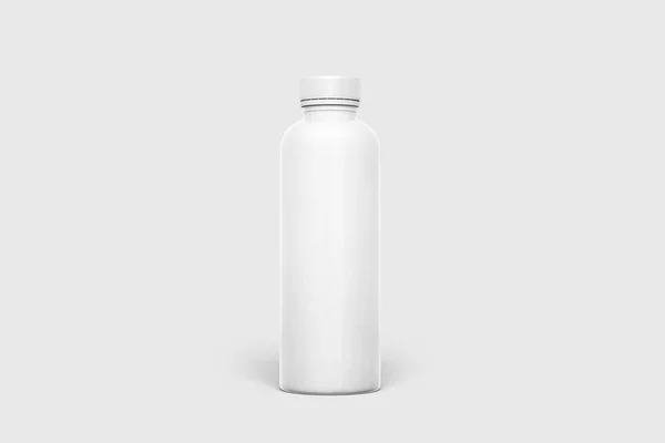 プラスチックミルク ヨーグルト ドリンク 白い背景に隔離された蓋付きシャンプーボトルのモックアップ 3Dレンダリング モックアップ — ストック写真