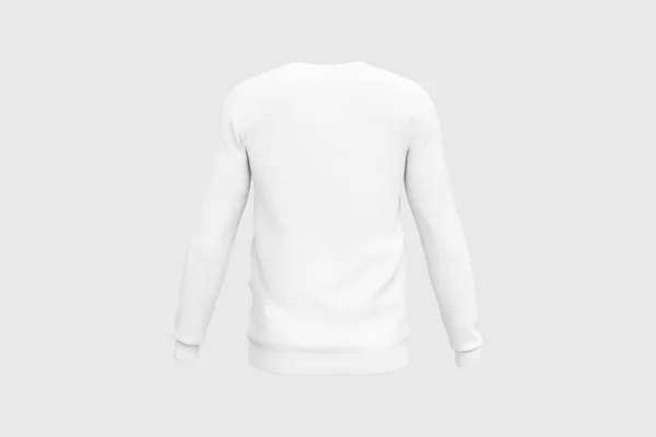 White Sweatshirt Template Pullover Blank Long Sleeve Isolated White Background — стоковое фото