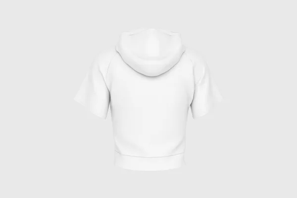 Women Short Sleeve Crop Hoodie Isolated White Background Rendering Mock — стоковое фото