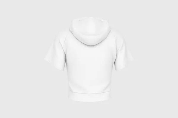 Women Short Sleeve Crop Hoodie Isolated White Background Rendering Mock — ストック写真