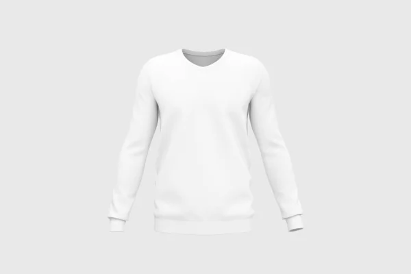 Weiße Sweatshirt Vorlage Pullover Blank Mit Langem Ärmel Isoliert Auf lizenzfreie Stockbilder