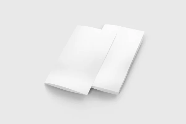 Blank Two Leaf Brochure Isolated White Background Rendering Mock — Fotografia de Stock