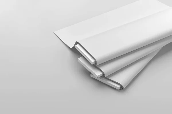 3d Render White Wrapping Paper Mock Up Template Stock Photo