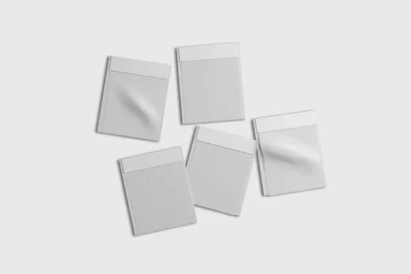 Blank White Fabric Catalog Samples Isolated White Background Rendering Mock — Stock Fotó