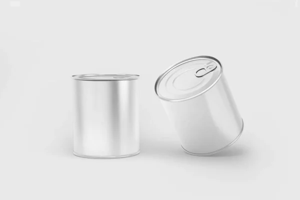 Canned Metal Packaging Template Your Design Aluminum Canned Food Steel — 스톡 사진