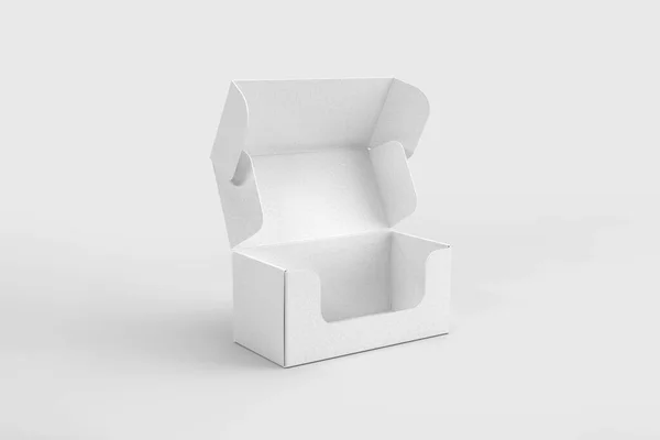 Blank Front Tuck Mailer Box Isolated White Background Rendering Mock — ストック写真