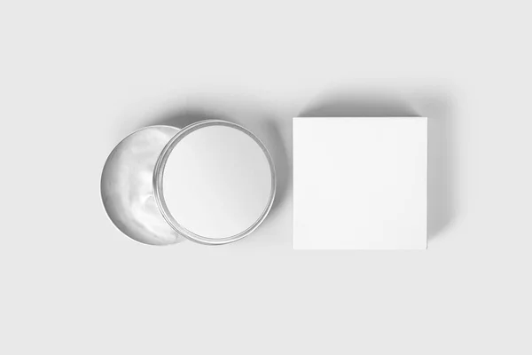 Λευκό Καλλυντικό Βάζο Mockup Καπάκι Blank Box Συσκευασία Που Απομονώνεται Φωτογραφία Αρχείου