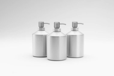 Metalik pompa dağıtıcısı beyaz arkaplanda izole edilmiş. 3 boyutlu görüntüleme. Model.