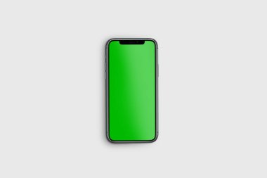 Mobil akıllı telefon beyaz arkaplanda izole edildi. 3 boyutlu görüntüleme. Model