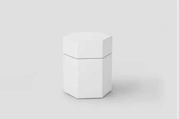 Altıgen Kutu Beyaz Arkaplanda Izole Edildi Boyutlu Görüntüleme Model — Stok fotoğraf