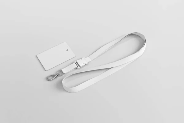 Blanco Badge Model Gewoon Lege Naamplaatje Geïsoleerd Witte Achtergrond Weergave — Stockfoto