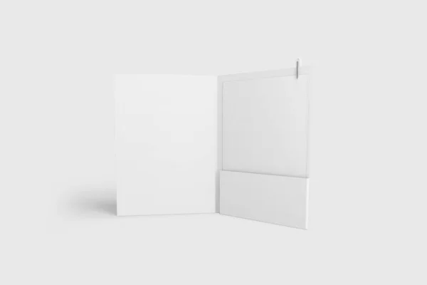 Blank Paper Folder Isolated White Background Rendering Mock — Stock Photo, Image