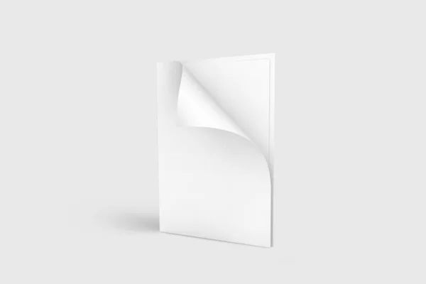 空白のペーパーフォルダは白い背景に隔離されます 3Dレンダリング モックアップ — ストック写真