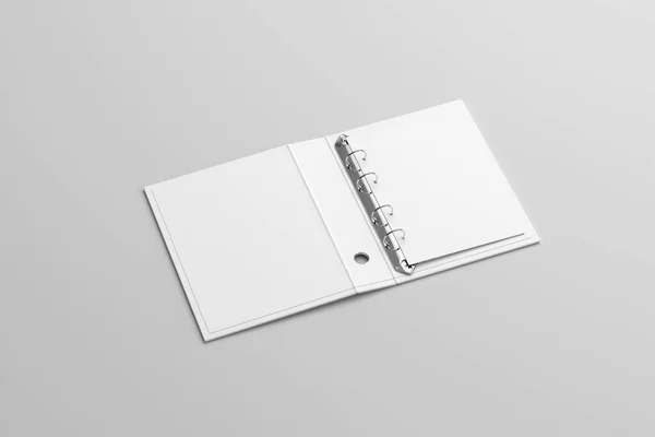 Blank Closed Office Binder Metal Ring Isolated White Background Rendering — Stock Photo, Image
