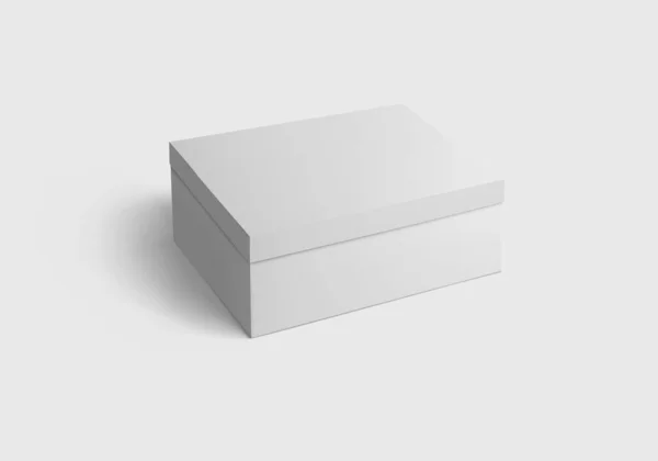 Białe Pudełko Buty Białym Tle Renderowanie Makieta — Zdjęcie stockowe
