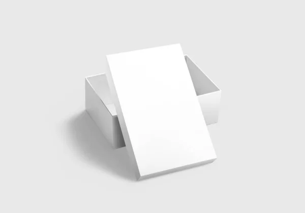 Caixa Sapato Branco Isolado Fundo Branco Renderização Mock — Fotografia de Stock