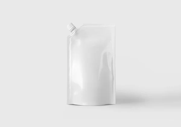 Spuit Zakje Verpakking Met Schroefdop Geïsoleerd Witte Achtergrond Weergave Mock — Stockfoto