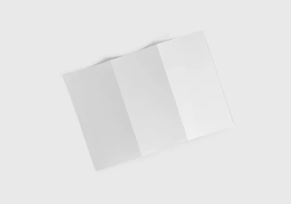 白い背景で隔離された三つ折りのフライヤー 3Dレンダリング モックアップ — ストック写真