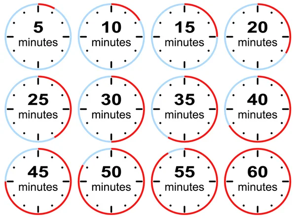 预设五分钟的时间限制与步骤 — 图库矢量图片#