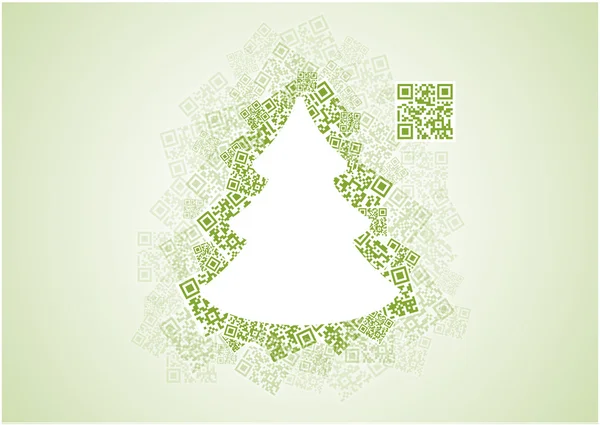 Árbol de Navidad QR con deseo en el código QR - Merry Christmas — Vector de stock