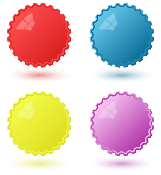 Circural icons templates four colours included - red, blue, yellow, purple — Stock Vector