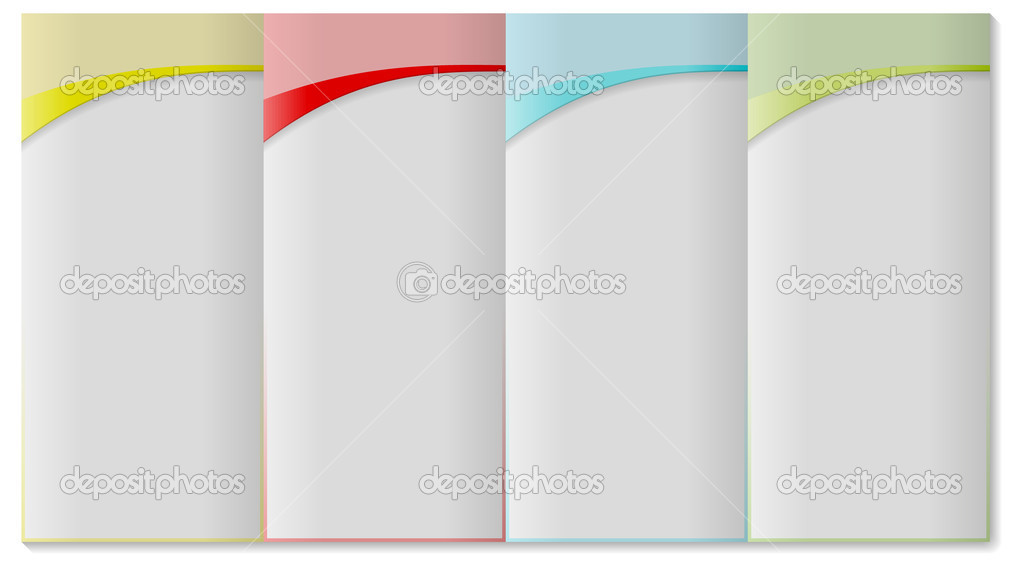 Four options horizontal template with colered header