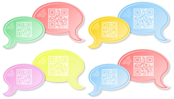 QR chat dialog . Set of four variants — Stock Vector