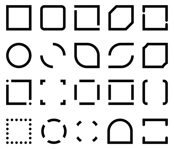 Plantillas para marco de icono. conjunto de 20 variantes — Vector de stock