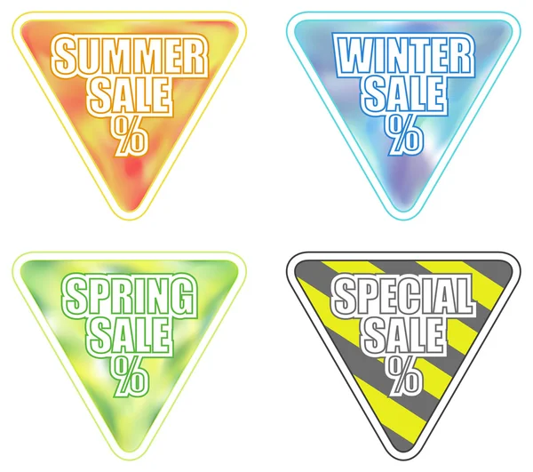 Set di banner di vendita stagionali. estate, inverno, primavera, speciale — Vettoriale Stock