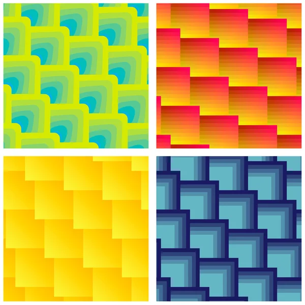Ensemble de motifs carrés sans couture — Image vectorielle