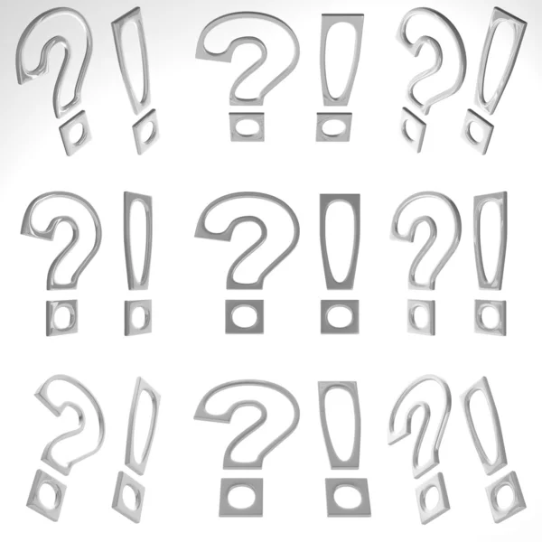 3D Exclamation Mark And Question Mark — Stock Photo, Image