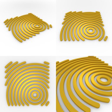 dört circural şirket logo 3d şablonları