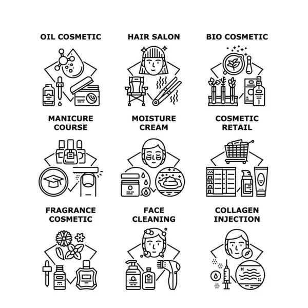 Kozmetik Perakende Seti Simge Vektör Resimleri