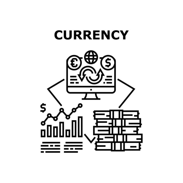 Monnaie argent vectoriel concept noir Illustration — Image vectorielle