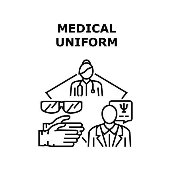Concepto de vectores uniformes médicos Ilustración negra — Archivo Imágenes Vectoriales